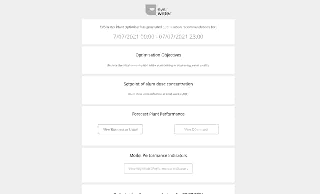 EVS Water Plant Optimiser